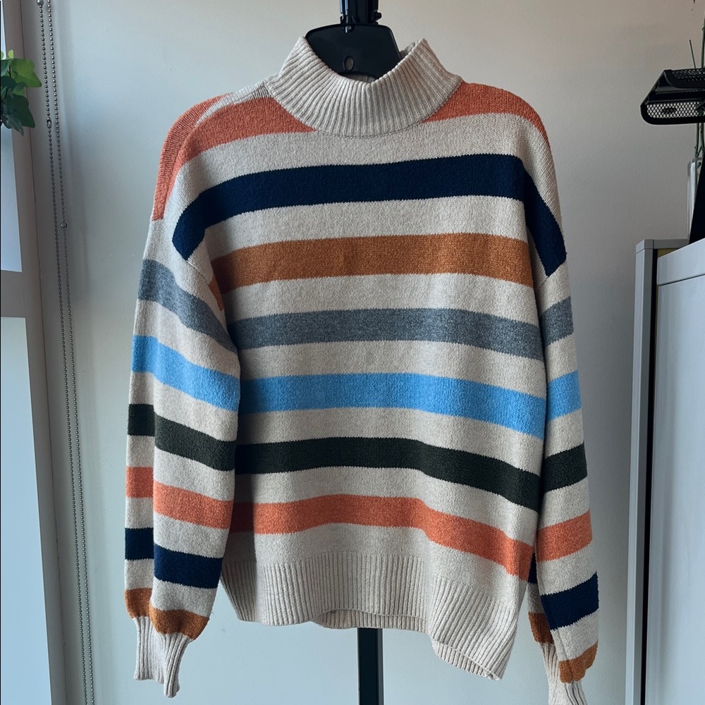 St. John's Bay Multicolor Striped Turtleneck Sweater